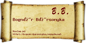 Bognár Bársonyka névjegykártya
